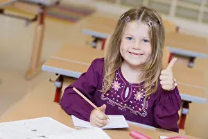 Firstgrader during a lesson