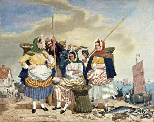 Fish Market on the Beach, c. 1855