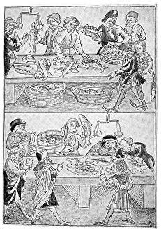 Fish market in Constance, where snails and frogs were also on sale