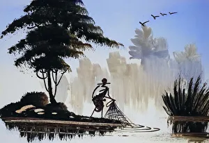 Fisher, Tree, Historic Landscape in Southeast Asia