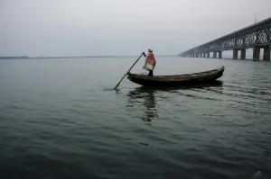 Fisherman in boat, rajahmundry