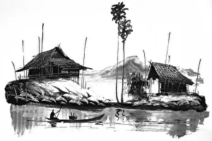 Fisherman returning with his catch