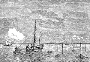 Fishermen collecting nets in East and West Prussia