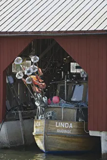 Fishing boat in boathouse, Gudinge