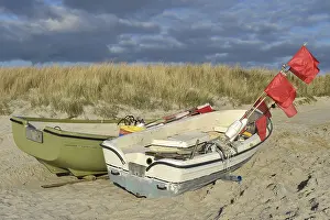 Fishing boat in the dunes of the DarB peninsula