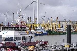 Fishing boats in Beatrixhaven, the seaport of Eemshaven