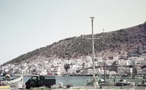 Fishing boats in the town harbour, Kos, Greece 1970s