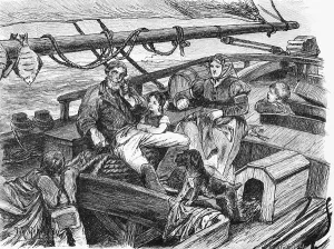 Fishing family on board, North Sea