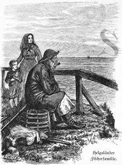 Fishing family, offshore island Helgoland