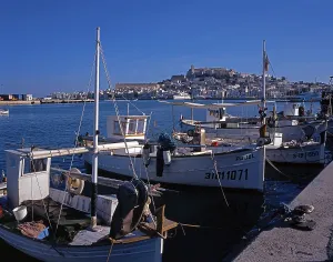 Fishing harbour, Ibiza Town, Ibiza, Balearic Islands, Spain, Europe