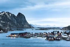 Fishing village Reine in winter