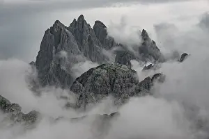 Fissured rock needles, peaks of the Cadini di Misurina