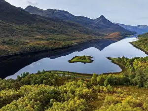 Fjord, coast, mountain landscape