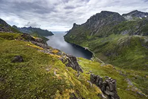 Fjord and mountains, view from Daven mountain