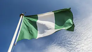 The flag of Nigeria flutters in the wind