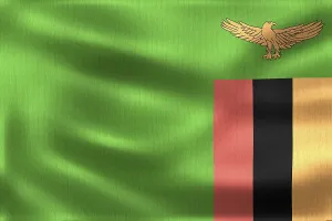Flag of Zambia waving in the wind