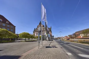 Flags, flagpoles, Nuremberg State Theatre