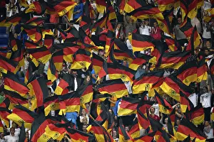 Many flags of German football fans