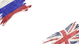 Flags of Russia and Great Britain on White Background