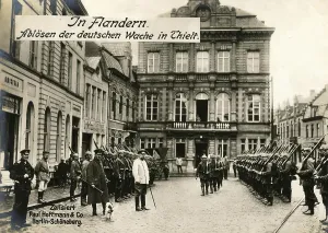 In Flanders. Relieving the German guard in Thielt