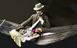 Flirt, man holds around a woman's hand