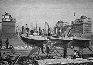 Floating dock for torpedo boats in the port of Kronstadt