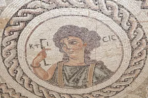Floor mosaic of the Ktisis, Eustolios Villa
