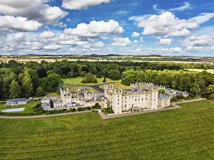 Floors Castle and garden from a drone