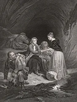 Flora MacDonald helping Charles Edward Stuart after the Battle of Culloden