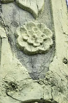 Floral carving on the example of a historic half-timbered building in Bad Frankenhausen