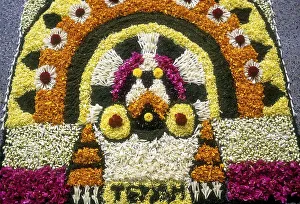 Floral decoration during Onam festival