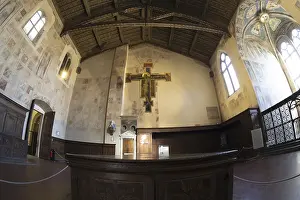 Florence, Italy. January 2022. interior of the sacristy in the basilica of Santa Croce in the city center