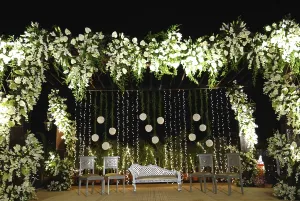 Flower decoration at wedding reception function