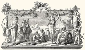 Flower market at Athens in ancient Greece