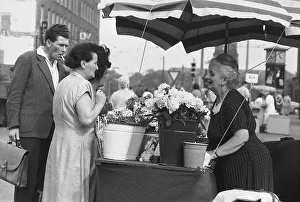 Flower sale, street scene 1961