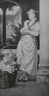 Flower seller in Venice, 1888, Italy