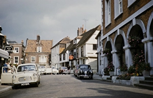 The Flushing Inn and historic buildings, Market Street, Rye, Kent, England, United Kingdom, early 1960s, Europe