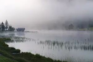 Fog at Lake Ferchensee, near Mittenwald