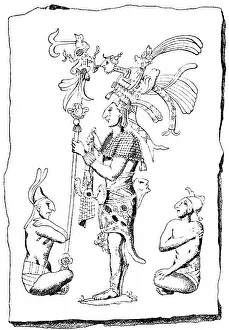 Folk types on an old Mexican relief