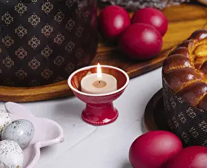 Food, Festive easter table setting with traditional meal