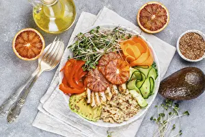 Food, Healthy lunch bowl with grilled chicken
