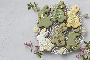 Food, Sweet and tasty bunny icing cookies for Easter