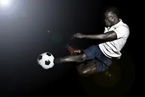 Footballer in action