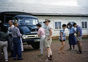 Ford Thames Trader lorry vehicle, with the heading overnight stop and transfer point Guyana, West Indies, South America, 1960 1961, then colony of British Guiana