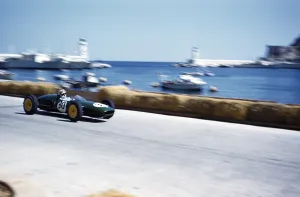 Formula 1 Monaco Grand Prix 1961 Innes Ireland in the Lotus Climax after the chicane