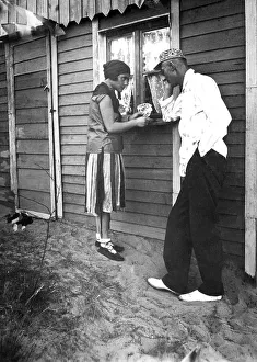 Fortune teller with cards, ca. 1930s
