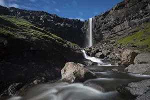 Fossa Waterfall, largest waterfall in the Faroe Islands