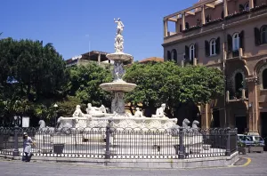 Fountain of Orion on the cathedral square, Messina, Sicily, Italy, 1999, Europe