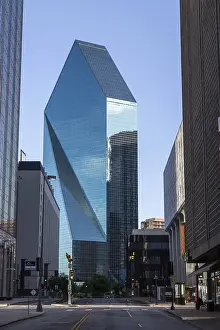 Fountain Place Tower skyscraper with adjoining buildings and streetscape