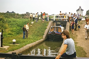 Foxton Locks, Grand Union Canal, Leicestershire, England, UK August 1973